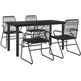  5-dijelni vrtni blagovaonski set od PVC ratana crni | Eponuda.ba