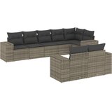  8-dijelni set vrtnih sofa od poliratana s jastucima sivi | shoptok.hr
