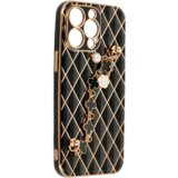 Glamur silikonski ovitek z zapestnico za iPhone 13 6.1 - črn | Shoptok.si