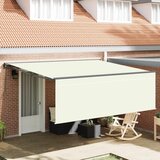  Skrovita tenda Krema 400 &amp;times; 300 cm Poliester i aluminij Slike