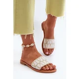 FJ1 Women's Flat Heel Sandals in Beige Traivea