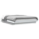 vidaXL Okvir kreveta s LED svjetlima bijeli 135 x 190 cm drveni Cijene