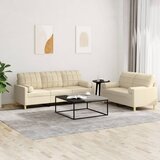  2-dijelni set sofa s jastucima krem od tkanine | shoptok.hr