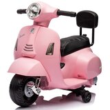  Skuter Vespa na akumulator sa sjedištem od eko kože i naslonom - roza | shoptok.hr