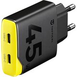 TACTICAL Minimi GaN stenski polnilec z 2 USB-C vhodoma 45W črno-rumene barve Cene