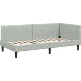 vidaXL Kotna postelja Svetlo siva 80 x 200 cm Samet in sodobno leseno | Shoptok.si