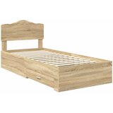  Krevetna konstrukcija s ladicama Sonoma hrast 100 x 200 cm Smeđa 206 x 103 x 90 cm | Shoptok.si