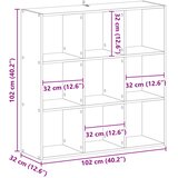 Police za knjige Crni hrast 102 x 32 x 102 cm | shoptok.hr