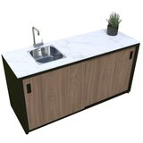  Ormarić sa sudoperom za ljetnu kuhinju (D x Š x V: 180 x 63 x 92 cm, Plemeniti čelik) | shoptok.hr