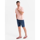 Ombre Men's shorts with elastic waistband and wash effect - blue | Shoptok.si