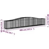  Obokana gabionska košara 7 kosov 400x50x60/80cm cinkano železo, (20758088) | Shoptok.si