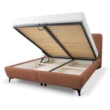 Makamii Tapecirani bračni krevet s prostorom za odlaganje s podnicom 180x200 cm boje terakote Makapu – | shoptok.hr