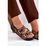 Boto Brown Women Sandals With Buckles In Leopard Print Seladith | shoptok.hr