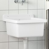  The Living Store Stenski umivalnik bel 40x40x24 cm smola - Umivalnik, (21498574) Cene
