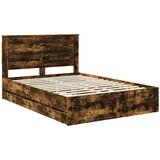  Krevetna konstrukcija s ladicama Dimljeni hrast 140 x 190 cm | shoptok.hr