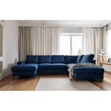 Miuform Tamno plava sklopiva kutna garnitura od samta (s desnim kutom) Lofty Lilly – | shoptok.hr
