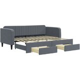  Dnevni krevet na razvlačenje i ladice tamnosivi 90 x 200 cm | shoptok.hr