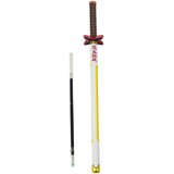 Katana Sword Anime kemijska olovka s metalnom crnom tintom, zamjenjivim punjenjem, bijelo-žuta | shoptok.hr
