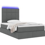  LED krevet za pohranu s madracem Tamnosiva 120 x 200 cm Tkanina | shoptok.hr