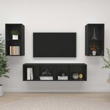 TV Zidni ormarići 4 kom crni od iverice | shoptok.hr
