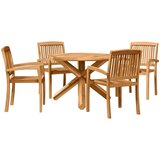  Vrtni set za objed 5 pcs Prirodna Čvrsto drvo akacije | shoptok.hr