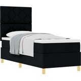 Box Postelja z vzmetnico z vzglavjem Črna 80 x 200 cm blago, (5000128392) | Shoptok.si