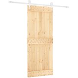  Klizna vrata Prirodna i bijela 85 x 210 cm Čvrsta borovina | shoptok.hr