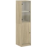  Visoka komoda sa staklenim vratima boja hrasta 35 x 37 x 142 cm Smeđa | shoptok.hr