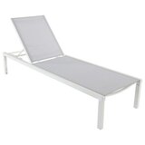SUNFUN Ležaljka za plažu (195 x 65 x 35 cm, Svijetlo siva, bijela, Aluminij, S podesivim naslonom za leđa) | shoptok.hr