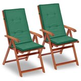  Blazine za vrtne stole 2 kosa zelene 120x50x3 cm blago, (20623405) | Shoptok.si
