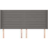  Uzglavlje s ušima tamnosivi 203x16x118/128 cm od tkanine | shoptok.hr