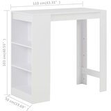  Barski stol s policom bijeli 110 x 50 x 103 cm | Eponuda.ba