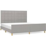 The Living Store Posteljni okvir z vzglavjem svetlo siv 180x200 cm blago - Posteljni Okvir Z Vzglavjem, (21503740) | Shoptok.si