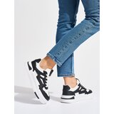 Shelvt White and black platform sneakers | Shoptok.si
