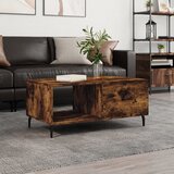 vidaXL Klubska mizica dimljeni hrast 90x50x40 cm inženirski les Cene