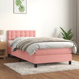 The Living Store Box spring postelja z vzmetnico roza 90x190 cm žamet - Box Spring Postelja, (21491220) Cene