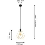 Luster na sajli KARO 1xE27/15W/230V zlatna/crna | Eponuda.com