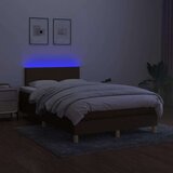  Krevet s oprugama i madracem LED tamnosmeđi 120x190 cm tkanina | shoptok.hr