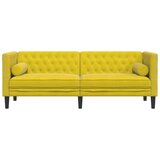  Kavč chesterfield z vzglavniki trosed rumen žamet | Shoptok.si
