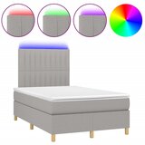The Living Store Box spring postelja z vzmetnico LED sv. siva 120x200 cm blago - Box Spring Postelja, (21520964) | Shoptok.si