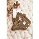 Aura.via Women's Warm Polka Dot Socks with Bear Green | Shoptok.si