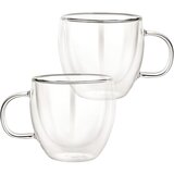 Cheffinger Set 2 kozarcev z ročajem z dvojno steno 250ml iz borosilikatnega stekla, Prozorno, (5000071322) | Shoptok.si