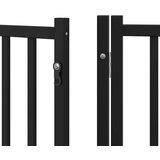 vidaXL Ograda za pse z vrati zložljiva 10 panelov črna 800 cm les | Shoptok.si