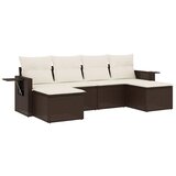  6-dijelni set vrtnih sofa od poliratana s jastucima smeđi | shoptok.hr