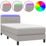 Maison Chic Box spring postelja - Vzmetna postelja z vzmetnico LED svetlo siva 90x190 cm blago SL22541, (21904515) | Shoptok.si