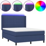  Box spring s madracem LED plavi 140x200 cm od tkanine | shoptok.hr