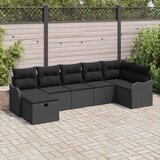  Sjedeća garnitura za vrt 7 kom. Poli ratan Siva 287,5 x 122,5 x 85 cm | Shoptok.si