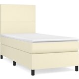 vidaXL Box spring postelja z vzmetnico krem 100x200 cm umetno usnje, (20898698) Cene