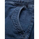 Ombre Men's denim shorts with rolled up leg - dark blue | shoptok.hr