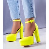 Gemre Yellow Neon High Block Heels Joy | ePonuda.com